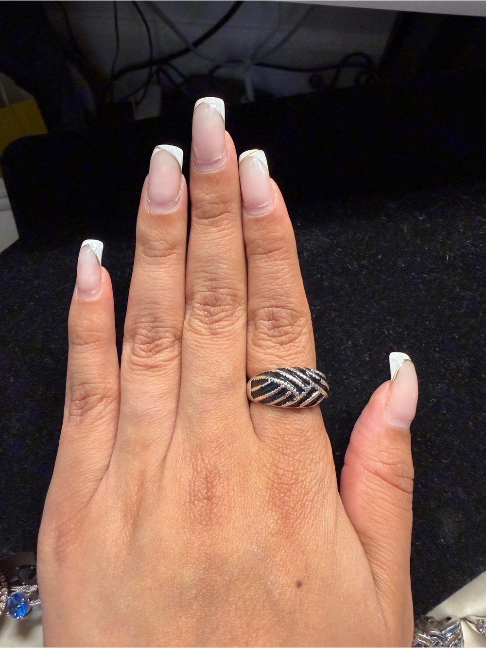 925 Sterling Silver Dome Band Ring - SZ 8